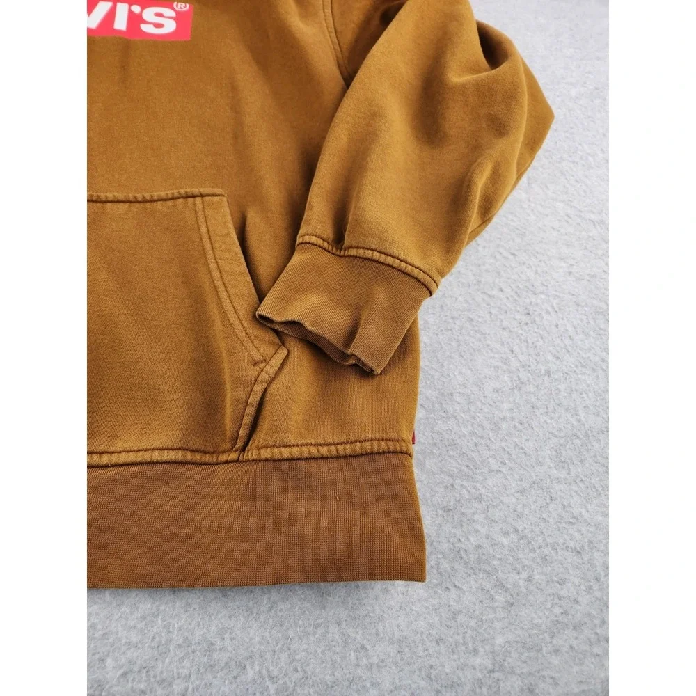 Levi's Graphic Logo Hoodie Relaxed Fit Dk Camel Color‎ Pullover Sweatshirt Large